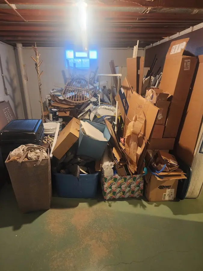 Roll-off dumpster container at job site for Cleanout Dumpster Rental in Elkton